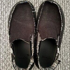 Men’s Sanuk Black Donny Hemp Loafers Slip-Ons
